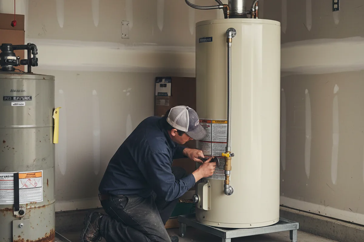 Water heater and shutoff valve replacement in Goldsmith