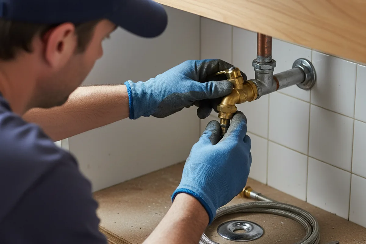 Shutoff valve and fitting work during Emergency Plumbing in Goldsmith